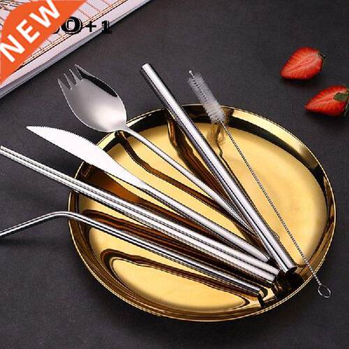 7pcs Stainless Steel Dinnerware Set Knife Chopsticks Forks