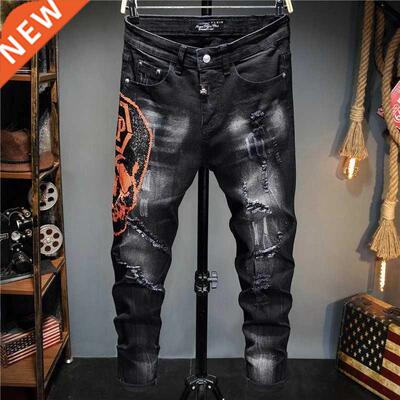 European Style Men plein Brand Jeans Mens Slim Denim Trouser