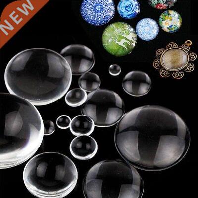 8-58mm Half Round Circle Clear Glass Caochons Transparent