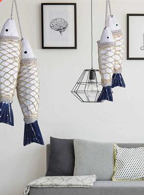 Decorative Pendants Cartoon Fish Shaped Wood Artware