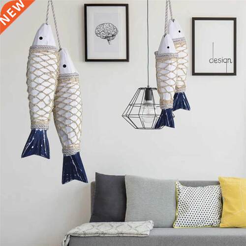 Decorative Pendants Cartoon Fish Shaped Wood Artware