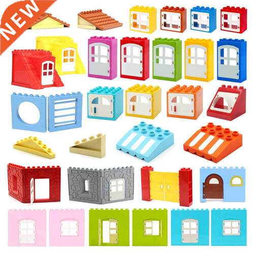 Big Building Blocks Compatible Big Size House Wall Roof Wind