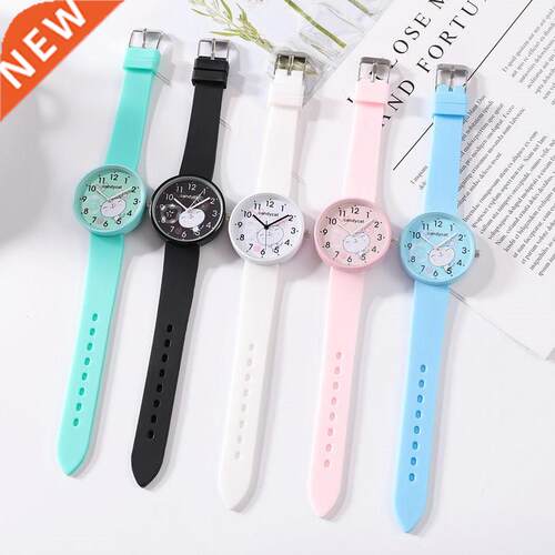 Girls Boys Cute Cats Pattern Kids Watch Women Simple Casual