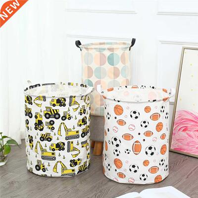 Laundry Basket Stylish Cartoon Print Collapsible Storage