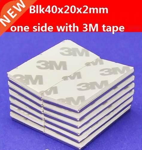 6pcs/pack, Block Magnet 40x20x2mm(one side with 3M foam tape