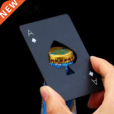 1pcs A Poker Shaped Bottle Can Opener Stainless Steel Credit