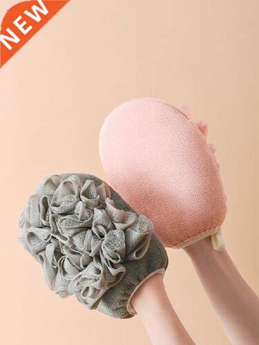 vanzlfie Double bath gloves flower thickening frosted