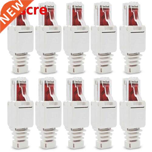 10 x Network Connectors Tool-Free RJ45 CAT6 LAN UTP Cable Pl