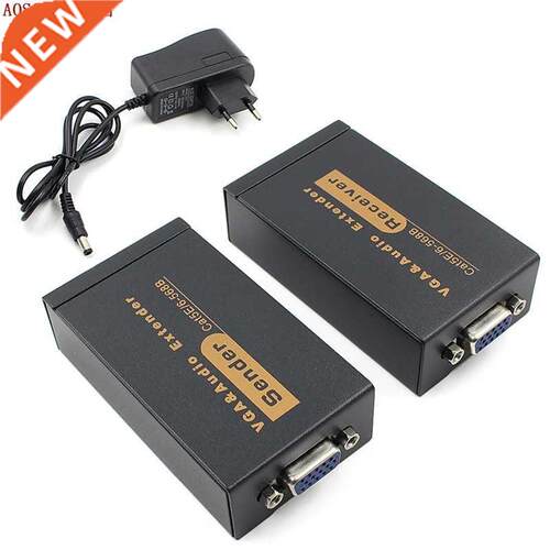 100M 28ft VGA Video Audio Extender Over Single RJ45 CAT5e/6