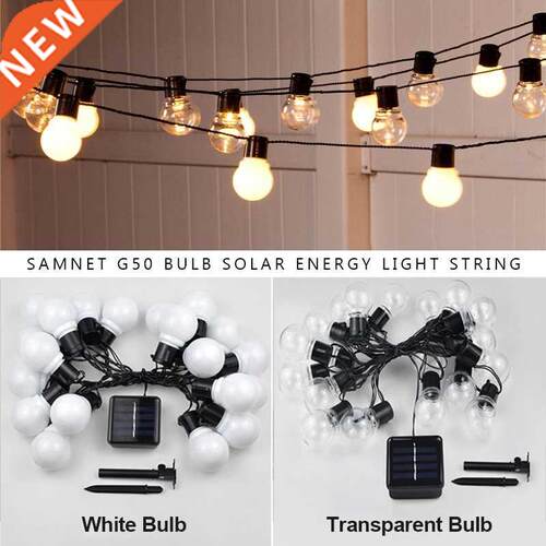 LED Solar Light Outdoor Garland Street G50 Bulb String Light