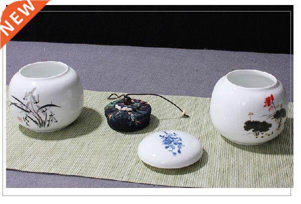 1PC Chinese Tea Caddy Pottery Canister Container for Puer