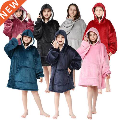 Lazy sleeping Blankets Warm Soft Hoodie Slant Robe Bathrobe