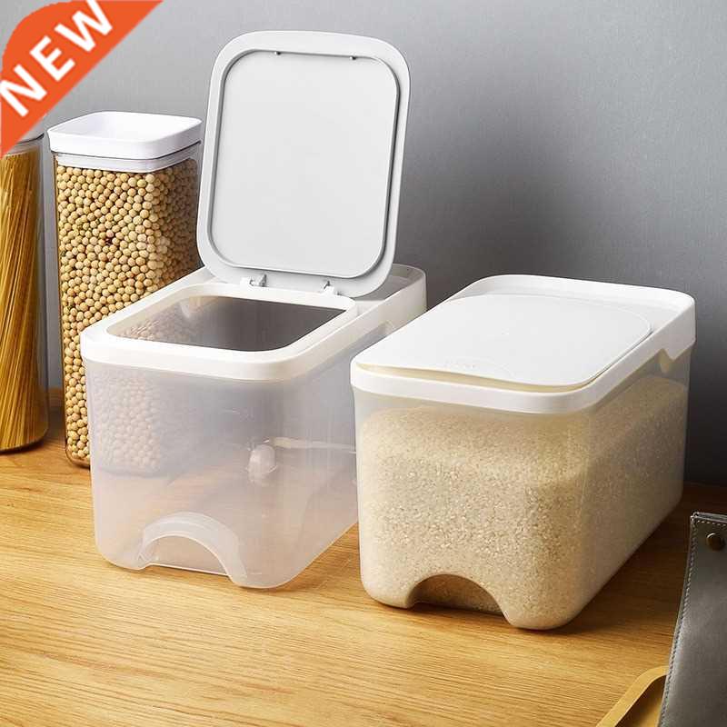 5KG Plastic Kitchen Rice Bucket Moisture-Proof Sealed Rice
