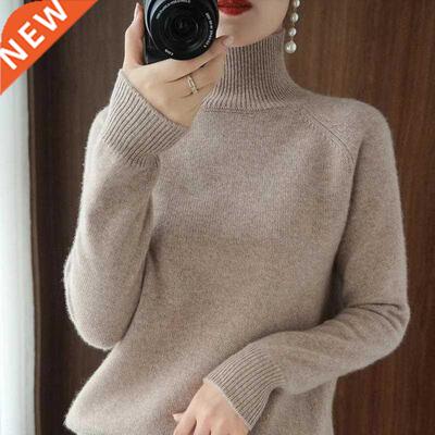 Women Turtleneck Cashmere Sweater Autumn Winter Sloid Color