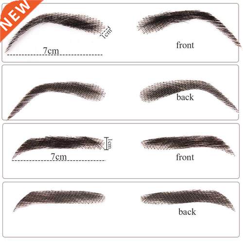 MSTN Handmade Hair False Eyebrows Black Color Lace Base For