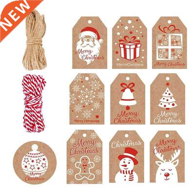 100 Pack Kraft Paper Christmas Gift Tags Xmas Brown Kraft Gi