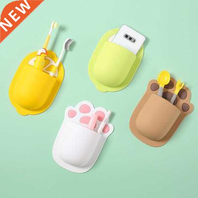 Suction Cute Cartoon Toothbrush Wall Mount Punch-free