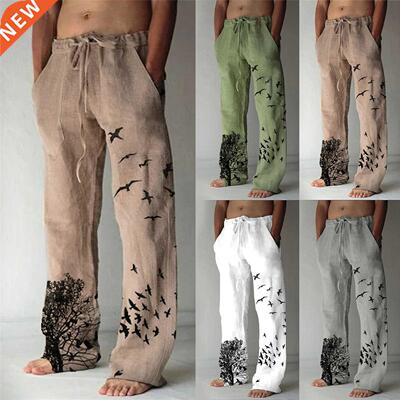 New Men's Casual e&bird Print Full Length Pa