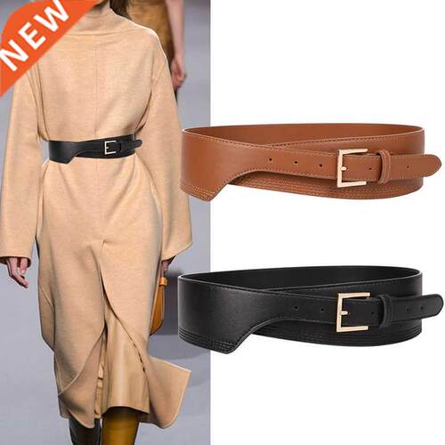 New  Belts For Women PU Leather Gold Square Pin Buckl