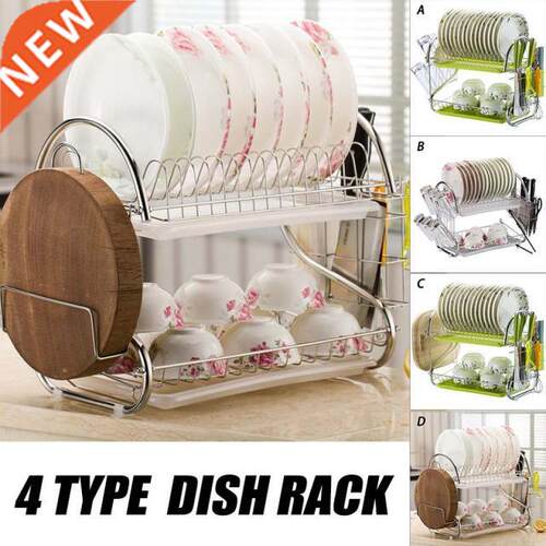 Multifunctional 2 Layer Dish Rack Kitchen Organizer Storage