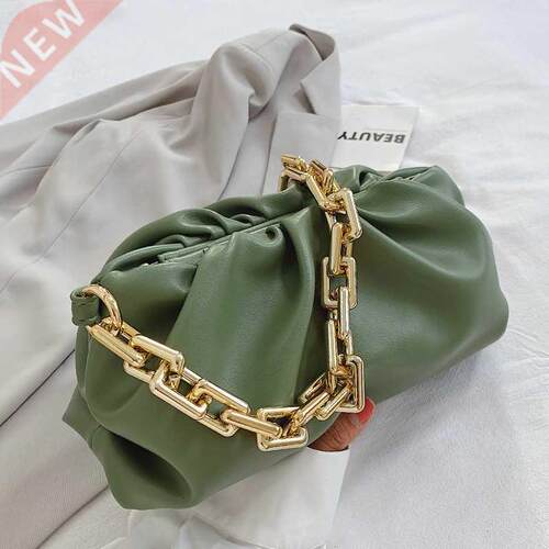 2021 Day Clutch Thick Gold Chains Dumpling Clip Purse Bag Wo