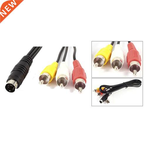 1.5M 4.9ft 3 RCA Male to 4 Pin SVideo Male TV PC Conversion