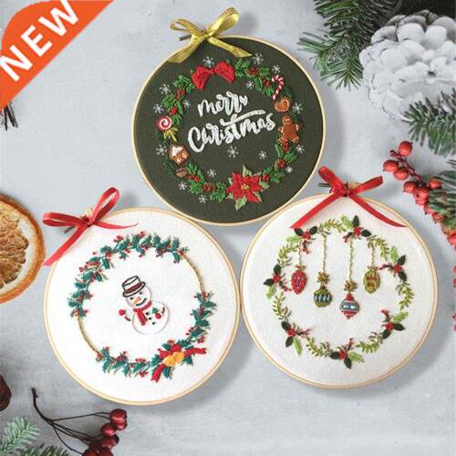 Christmas Embroidery Stitch Starter Kit DIY Handmade Xmas Pa