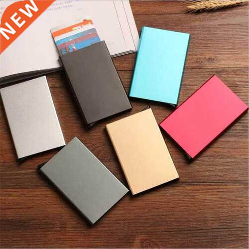 Automatic Stainless Steel Credit Card Holder Men Slim Anti P