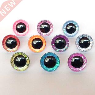 20pcs New Color 3D safety toy eyes +glitter Nonwovens+ washe
