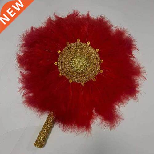 Custom African Wedding Feather Hand Fan Handmade Bride H