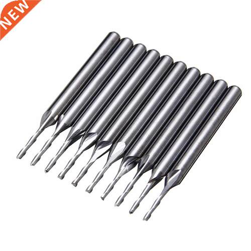 10pcs Double 2 Flute Spiral Carbide Flat Nose End Mill CNC R