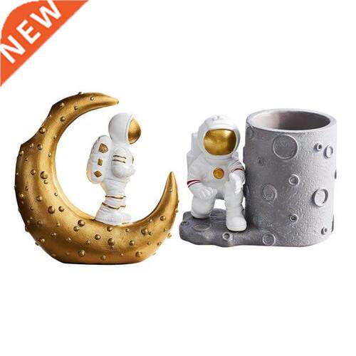 1Pcs Cosmonaut Statues Desk Astronaut Pen Holder Figurines F