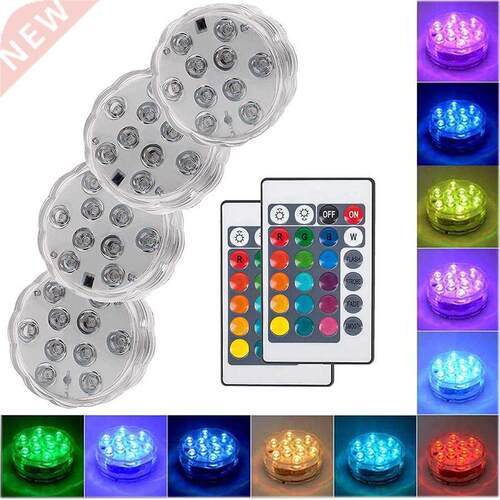 Pool Ligs 10 Led Remote Controlled RGB Submersible Lig U