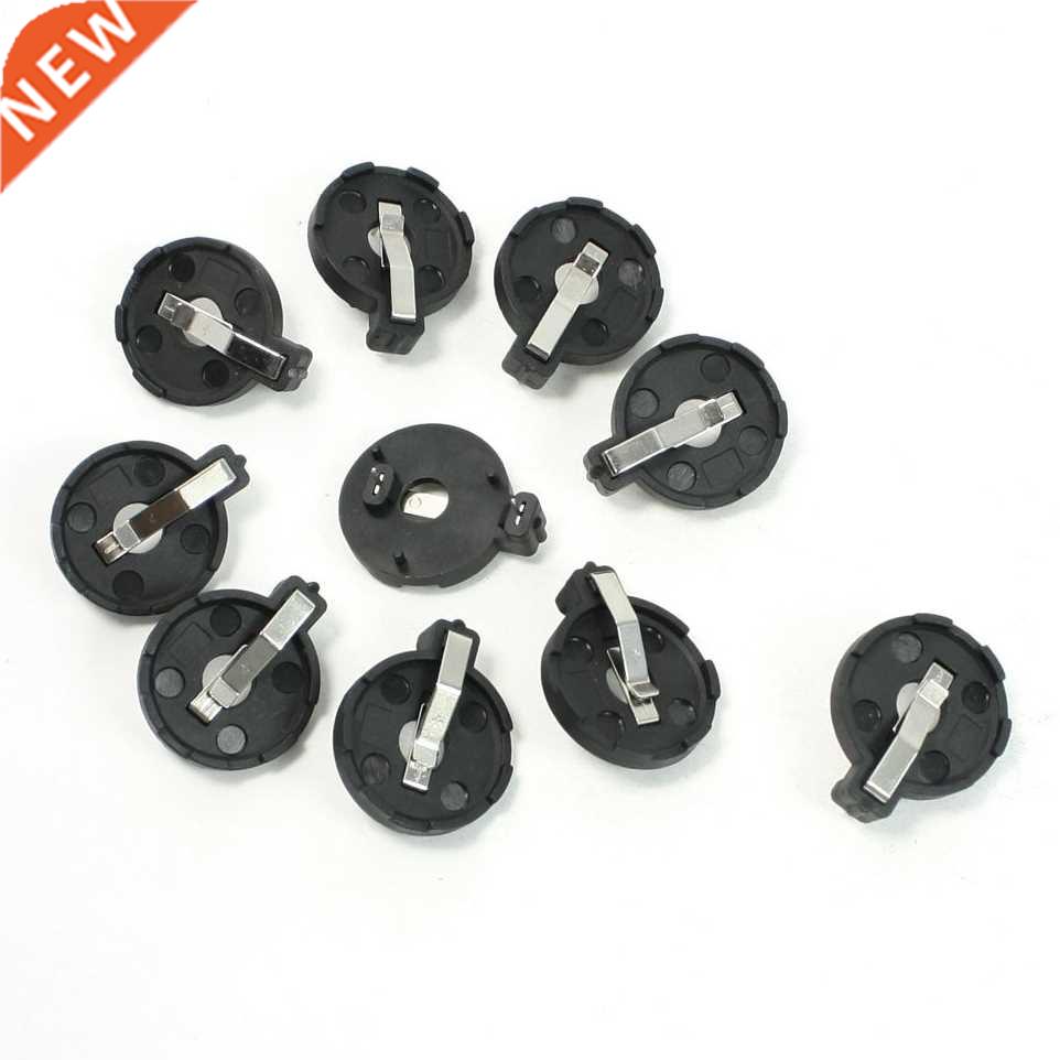 CR2016 2025 2032 Con Cell Button Holder Socket Black 10 Pcs