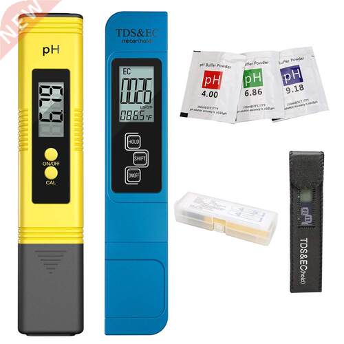 2Pcs TDS Meter Digital Water Tester Digital 0.0-14.0 PH Mete