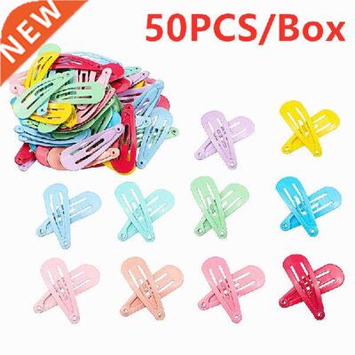 50PCS/Set Girls Snap Hair Clip Children Kids Solid Color