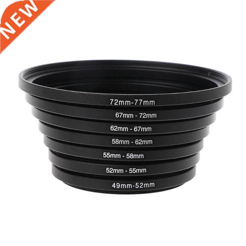 7PCS/SET 49MM-77MM Universal Black Metal Aluminum Alloy Step