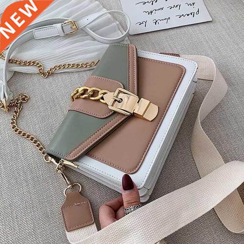 Contrast color Leather Crossbody Bags For Women 2021 Travel