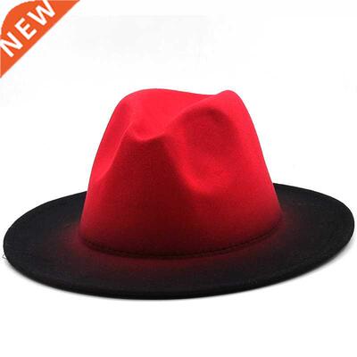 Simple Women Men Vintage Trilby Felt Fedora Hat With Wide Br
