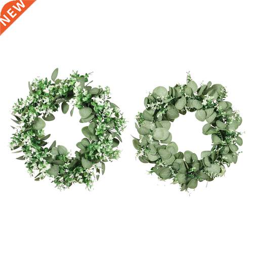 Green Artificial Eucalyptus Wreath, Fake Leaves Door