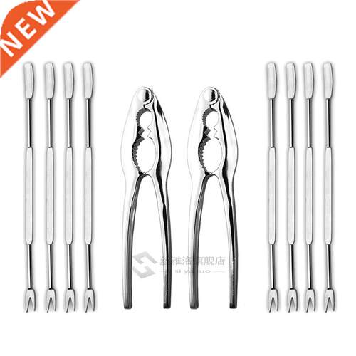 Seafood Tools Set Including 8 ks and 2 Lobster Crab Crackers