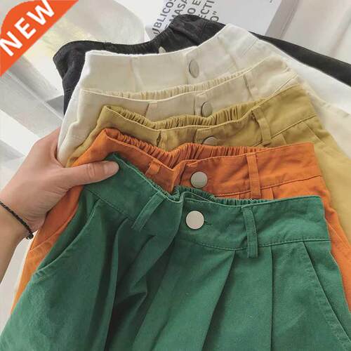 Women's Summer Shorts Korean yle Candy Solid Color Cotton