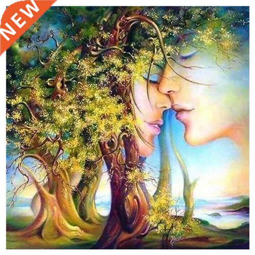 DIY Diamond Painting Lover Tree Diamond Embroidery Round Res