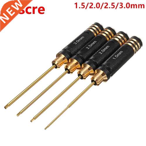 4pcs/set 1.5/2.0/2.5/3.0mm Hex Screwdriver Bit HSS Titanium