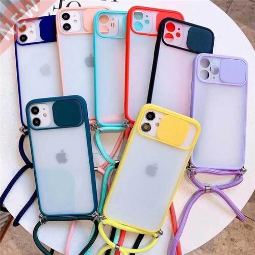 Camera Lens Matte transparent Crossbody Lanyard Necklace Cas