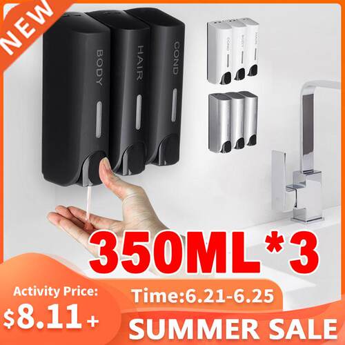 1/2/3 Bottle Soap Dispenser Wall-mount Shower Bath Shampoo D