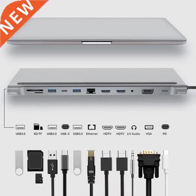 12 n 1 Type C HUB to 3.0 USB Card Reader Dual HDM-compatb