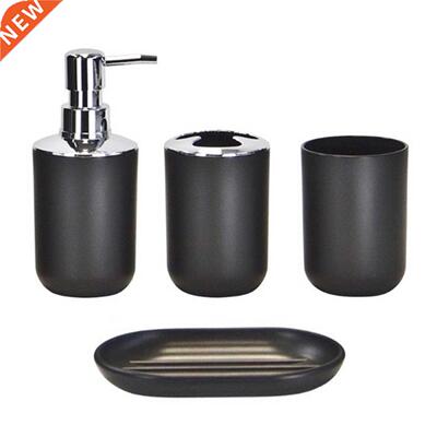 4pcs Soap Dish Tumbler Anti Slip Space Saving Bathroom