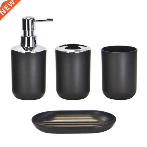 4pcs Soap Dish Tumbler Anti Slip Space Saving Bathroom