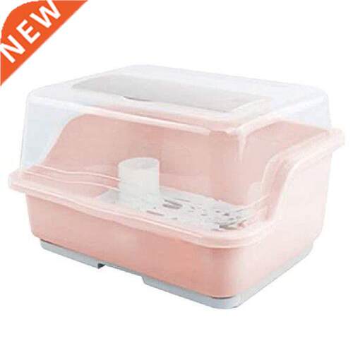 Plastic Dish Drying Rack With Drain Board Dustproof Kitchen
